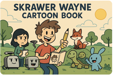 skrawer wayne cartoon book